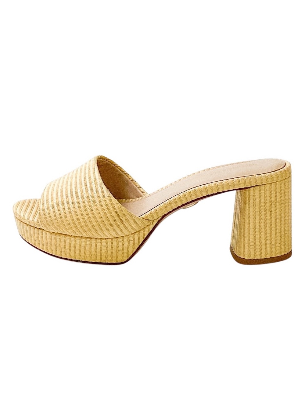 VERONICA BEARD Dali Raffia Platform Slide Sandals Woven Neutral 9
